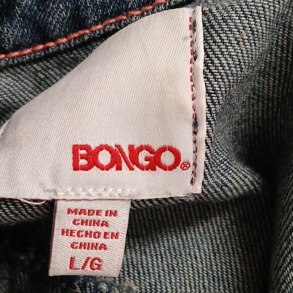 Bongo denim distressed jean denim jacket  Juniors Sz L - Picture 7 of 7